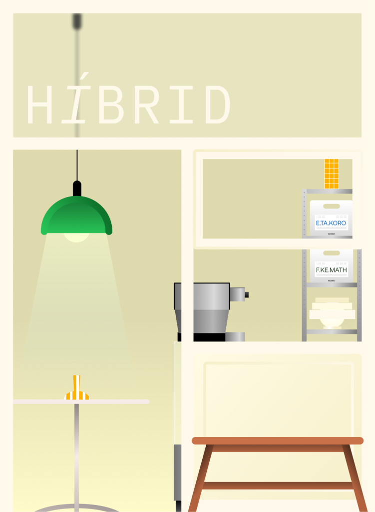 Ilustración fachada Hibrid, cafeteria partner de PongoTodo