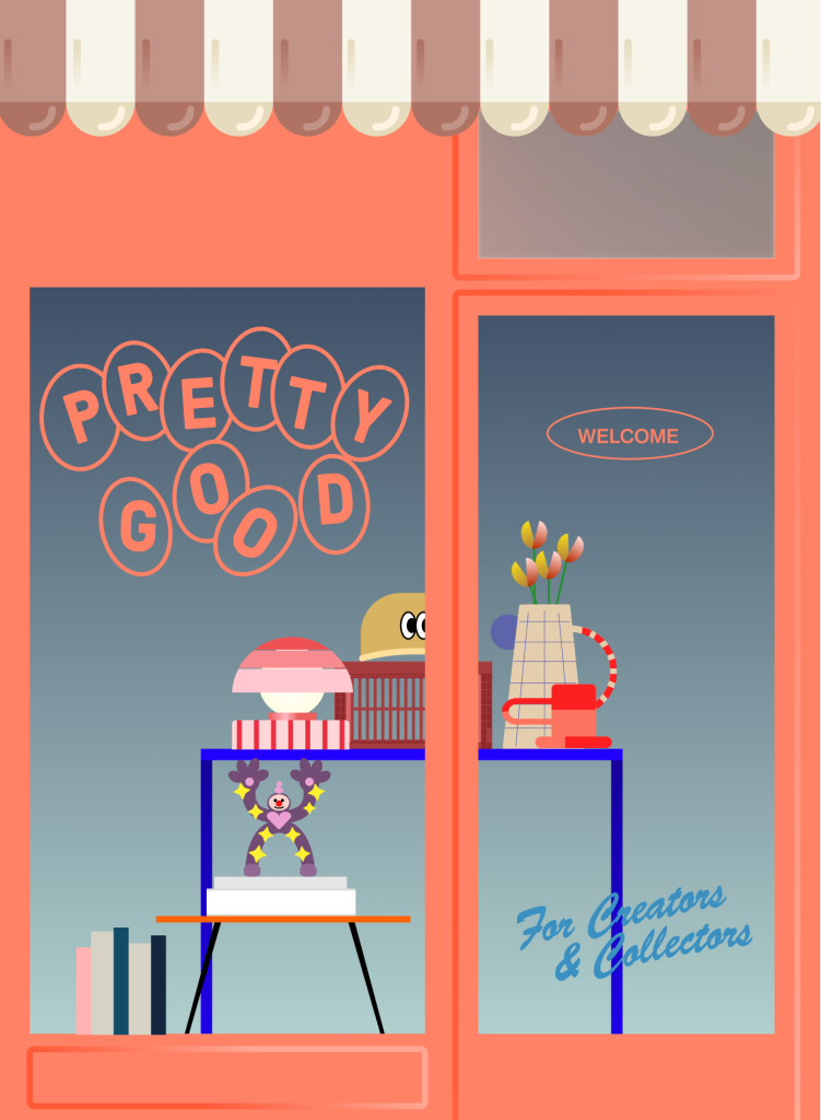 Ilustración de la fachada de la Concept Store Pretty Good, partner de PongoTodo